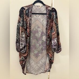 Anthropologie Mahila Winchester Cocoon Kimono Jacket On Size OS Velvet Boho
